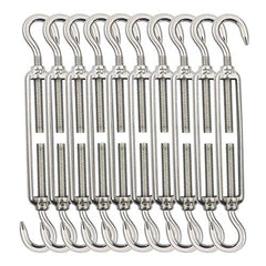 TooTaci Turnbuckle Hook and Hook 10pcs,M5 Turnbuckle Wire Tensioner,304 Stainless Steel Wire Rope Tensioner,Heavy Duty Cable Tensioner,for Garden Wire,Fence Wire Tensioner,Outdoor Hanging