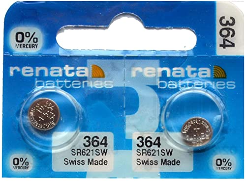 Renata Silver Oxide Watch Battery, 2 Pieces, 2.3 g