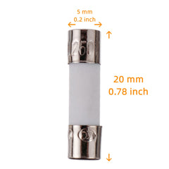 HUAREW F1AL250V 10 Pcs 5 x 20 mm 0.2x0.78 inch Fast Blow Ceramic Tube Fuses 1A 250V