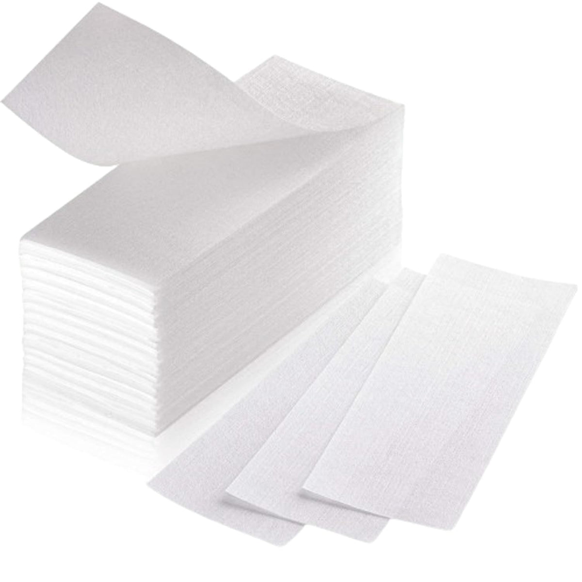 Fleece strips for warm wax and sugar paste - 150x skin-friendly tear-resistant polyester hair removal strips for any type of wax on legs, chest, back, genital, face.