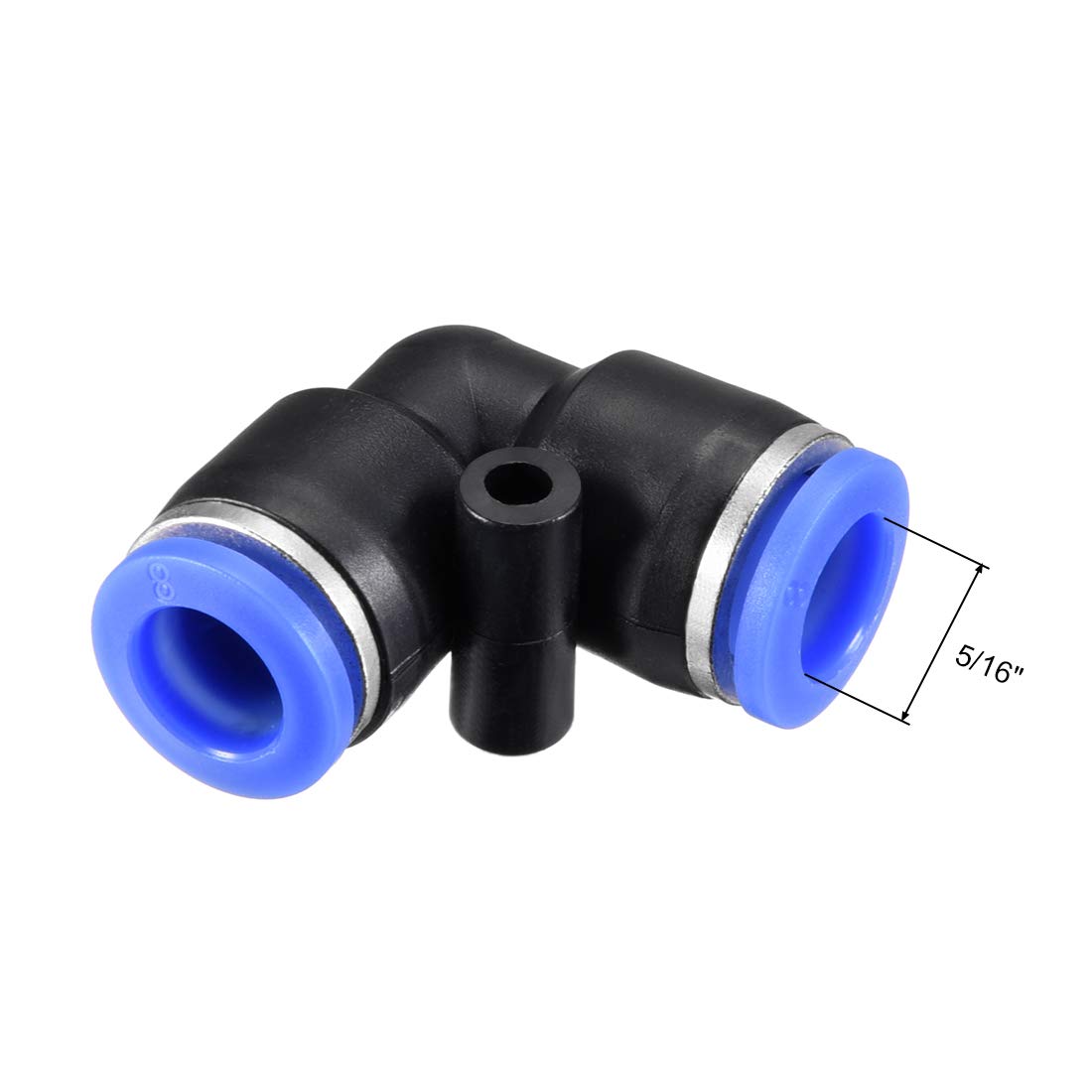 sourcing map Plastic Elbow Push to Connect Tube Fitting 8mm Tube OD Pneumatic Air Push Fit Lock Fitting Blue 10pcs