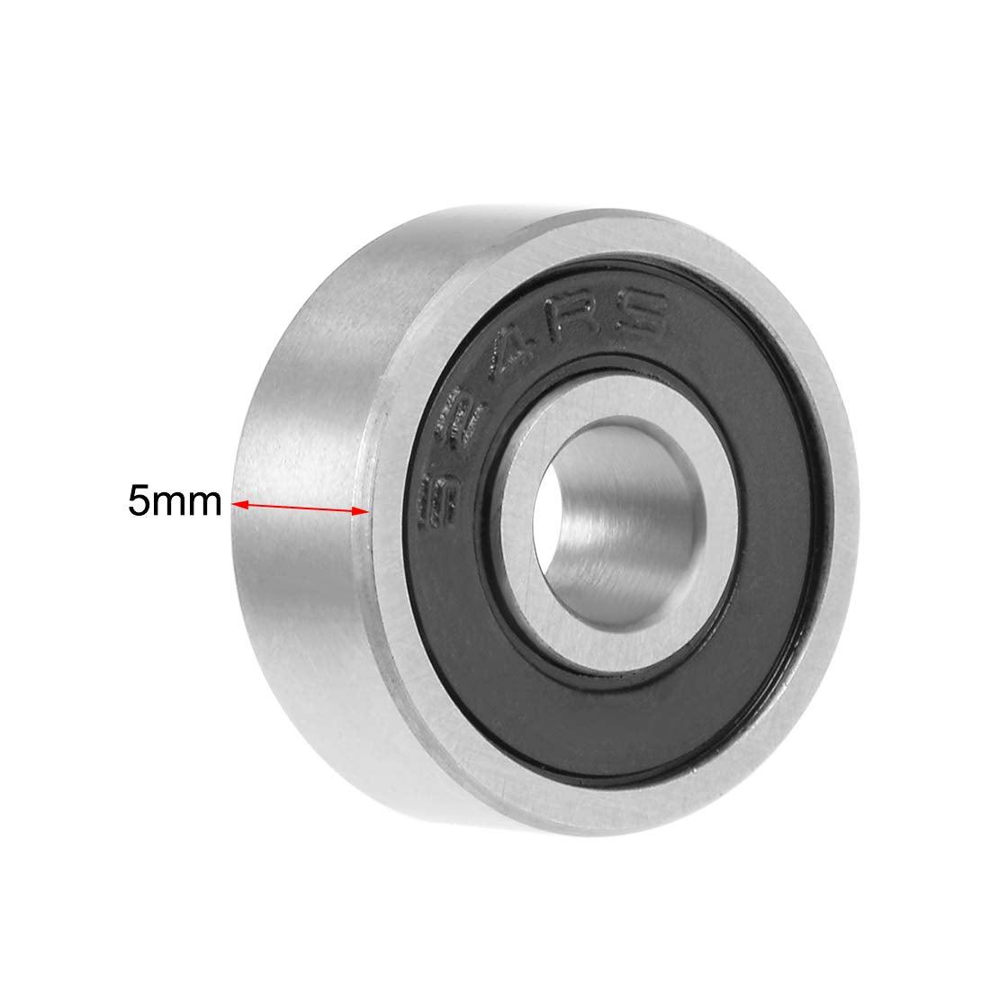 sourcing map 624-2RS Deep Groove Ball Bearing 4x13x5mm Double Sealed Chrome Steel Bearings 2-Pack