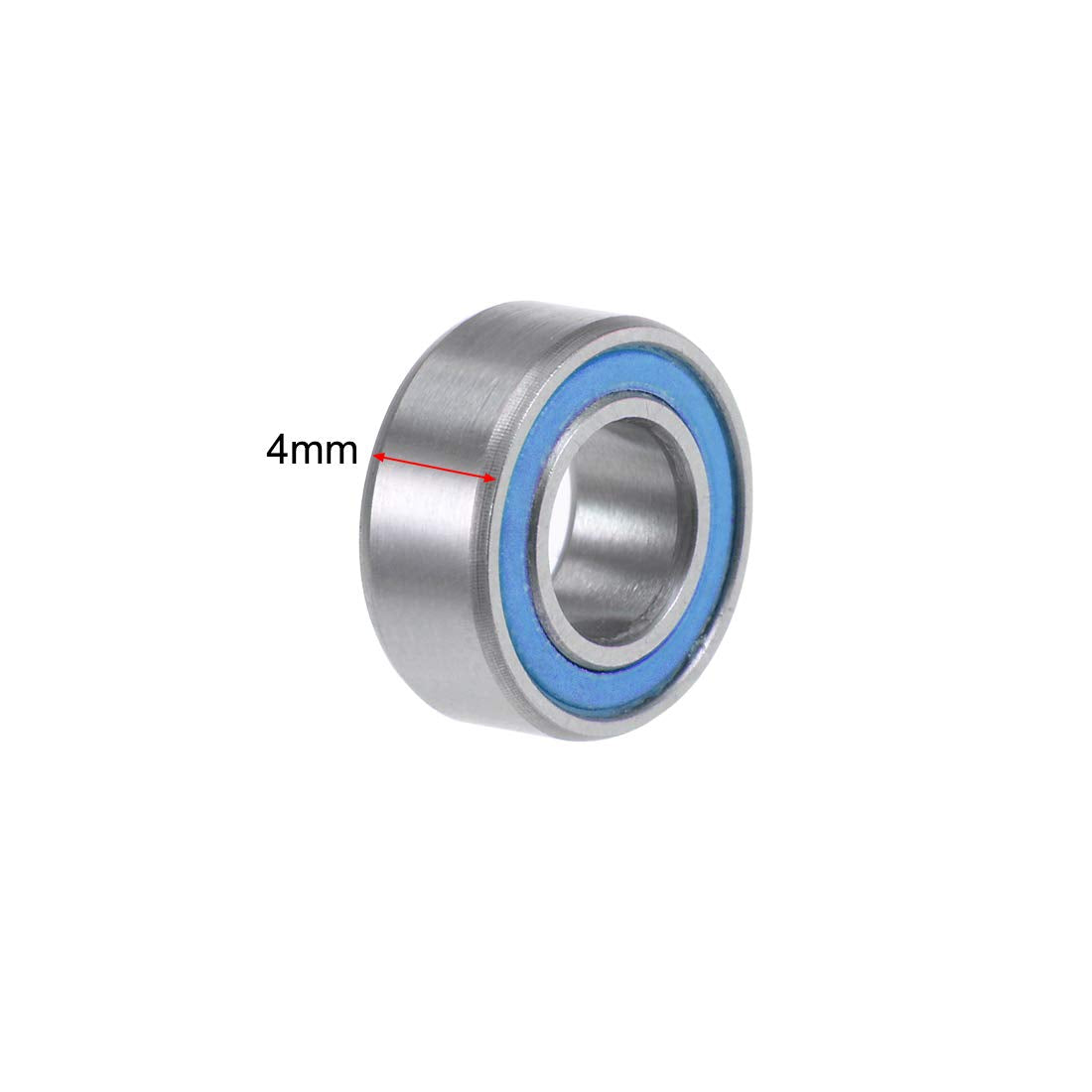 sourcing map MR105-2RS Deep Groove Ball Bearings 5mm x 10mm x 4mm Double Sealed Chrome Steel Blue Cover P6(ABEC3) 10pcs