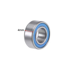 sourcing map MR105-2RS Deep Groove Ball Bearings 5mm x 10mm x 4mm Double Sealed Chrome Steel Blue Cover P6(ABEC3) 10pcs