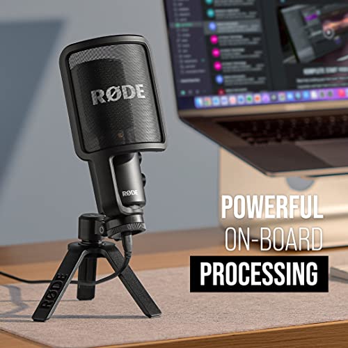 RØDE NT-USBand Professional-Grade USB Microphone for Recording Exceptional Audio Directly to a Computer or Mobile Device , black