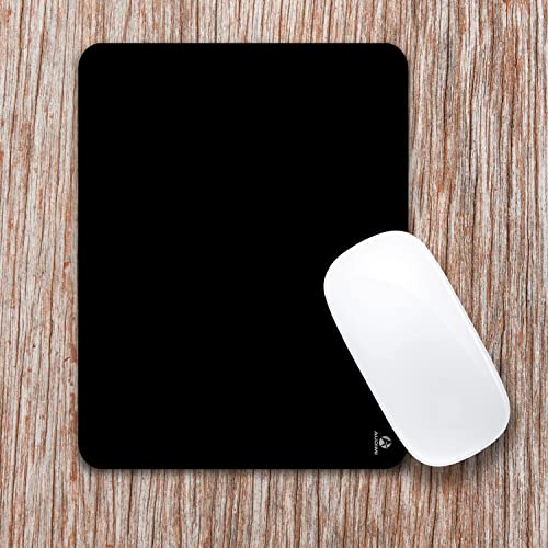 Audimi Small Mouse Mat 15x20 cm, Mini Mouse Pad for Wireless Mouse Travel Office Laptop Portable Jet Black