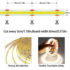 GOMING 10M/32.8ft 24V COB LED Strip Light Waterproof IP65 Natural White 4000K Uniform Glow 3840LEDs CRI 93and Flexible LED Tape Lights for DIY Cabinet Bedroom Kitchen Home Decor(Strip Only)