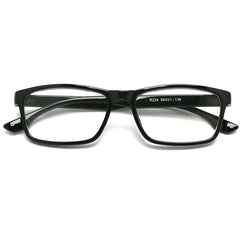 ZIZO EYEWEAR Square Plastic Plain Reading Glasses/Lightweight Frame/Simple Classic Specs R224 (1 Pair Black, 2.00 Magnification)