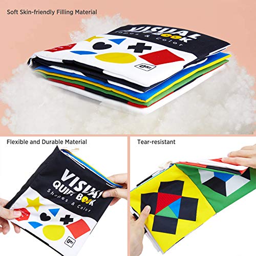 URMYWO Baby Books 0-6 Months,Sensory Toy Books High Contrast Black and White Touch and Feel Soft Books for Newborn Infants Toddler Soft Toys Gifts