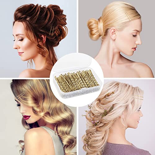 150 Pieces Bobby Pins, Hair Clips Hair Grips Kirby Grips for Women Hair Styling Pins with Storage Box (Blonde)