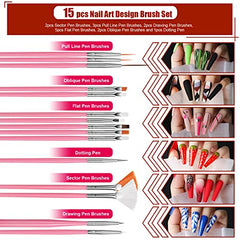 Teenitor Nail Art Kit with Nail Glitter, Nail Art Brushes & Nail Sticker for Gel Nails Art, Nail Gems Nail Accessories Tool for Teenage Girls, Nail Art Pens Nail Dotting Tool for Beginners