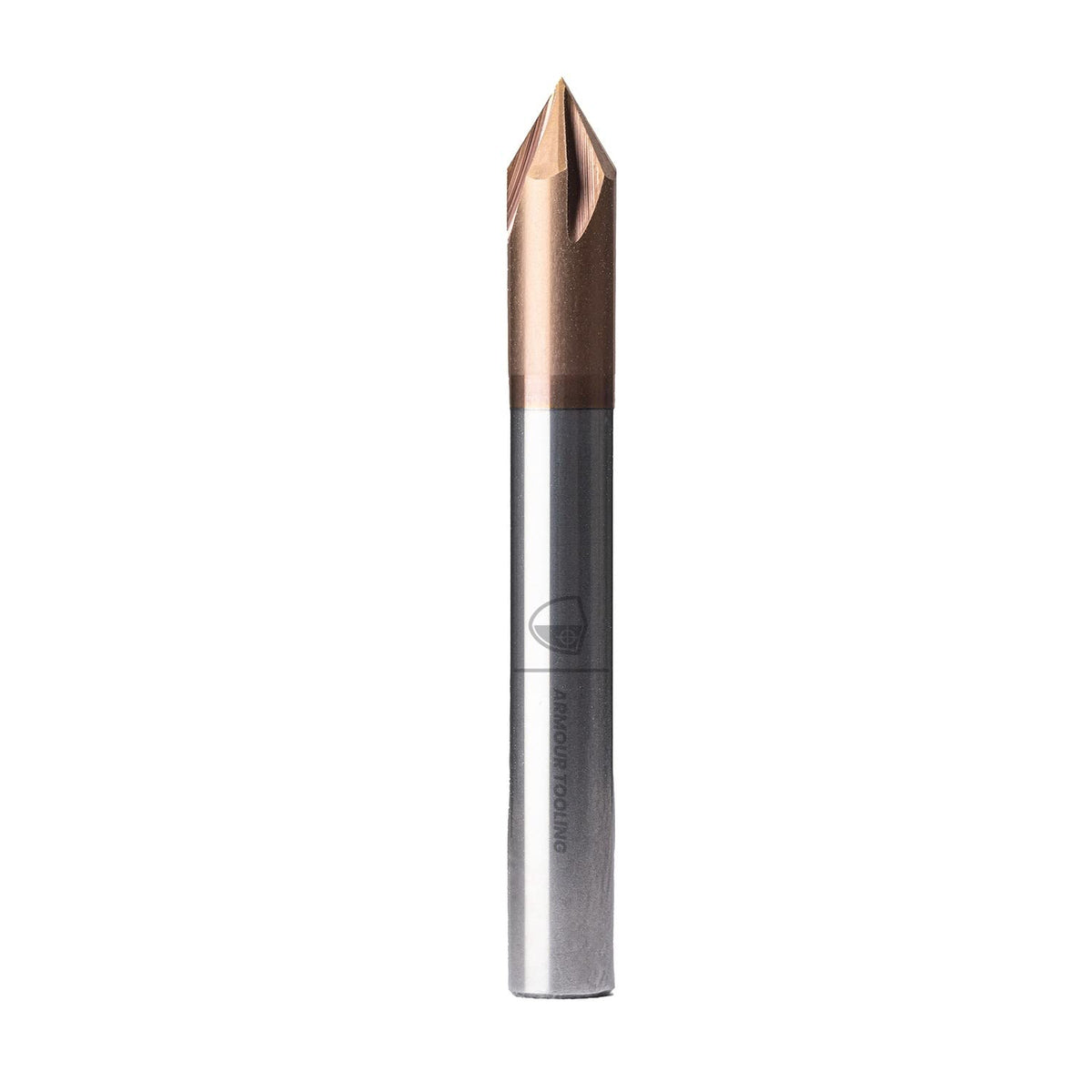 ARMOUR TOOLING - 6mm CNC router v bit - solid carbide (1/4 inch - 0.35mm) 4 flute v bit Carving and Chamfering & Deburring (60 Degree) Suitable for a wide range of materials