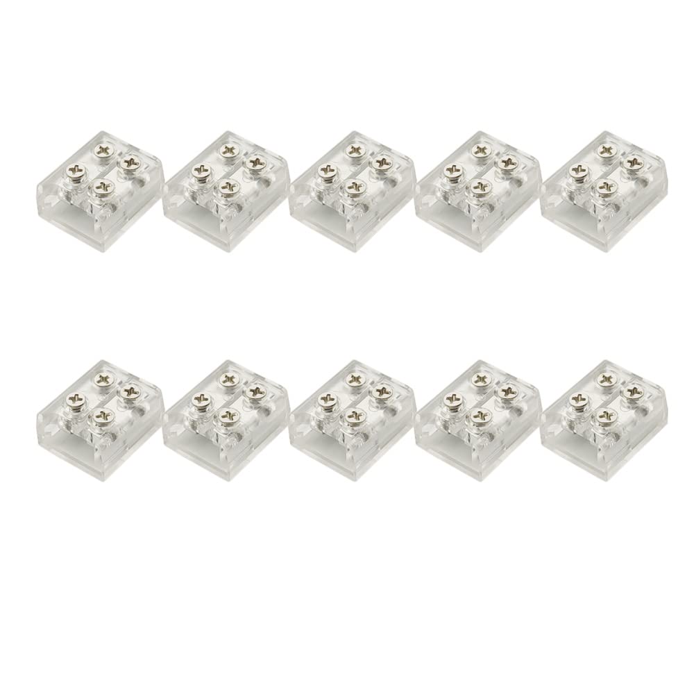 Masterwon 2-Pin LED Light Strip Connectors Solderless Unwired Screw Down Clips DIY Strip to Wire Connection for 8mm 10mm 12v 24V Single Colour LED Strip Light