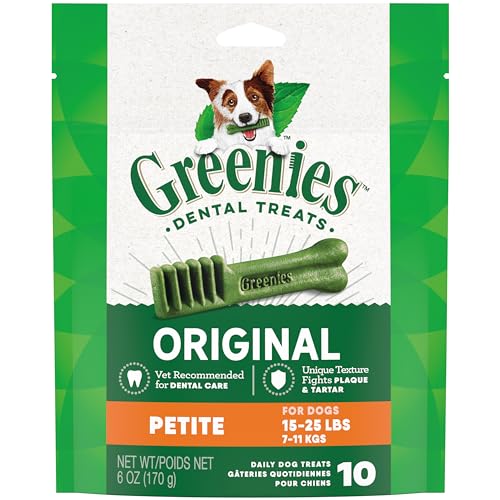 Greenies Original Petite Natural Dental Care Dog Treats, 6 oz. Pack (10 Treats)