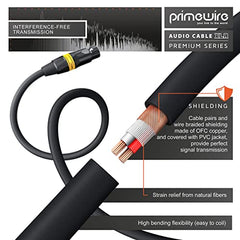 Primewire audio cable XLR male jack to XLR female jack- 2m - microphone cable - 4 Colour rings each - OFC oxygen free copper - for microphones Hifi mixing console speaker - shielded - flexible