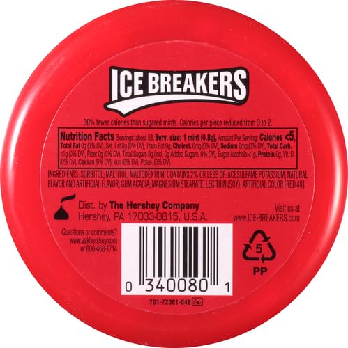 ICE BREAKERS CINNAMON SUGAR FREE MINTS 1 x 42g TUB AMERICAN IMPORT