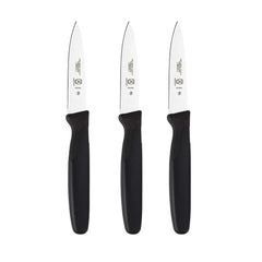 Mercer Culinary Millennia 3-Inch Paring Knife Knives-Slim (3-Pk.), Stainless Steel, Black, 15x10x3 cm