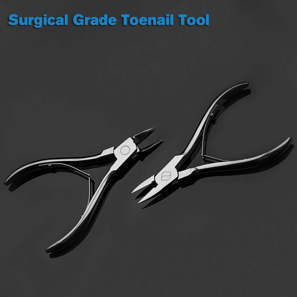 FERYES Ingrown Toenail Clippers with Straight Blade - Podiatry Tool Handmade Forged - All Steel Nail Nippers to Cut Thick Toe Nails Professionally