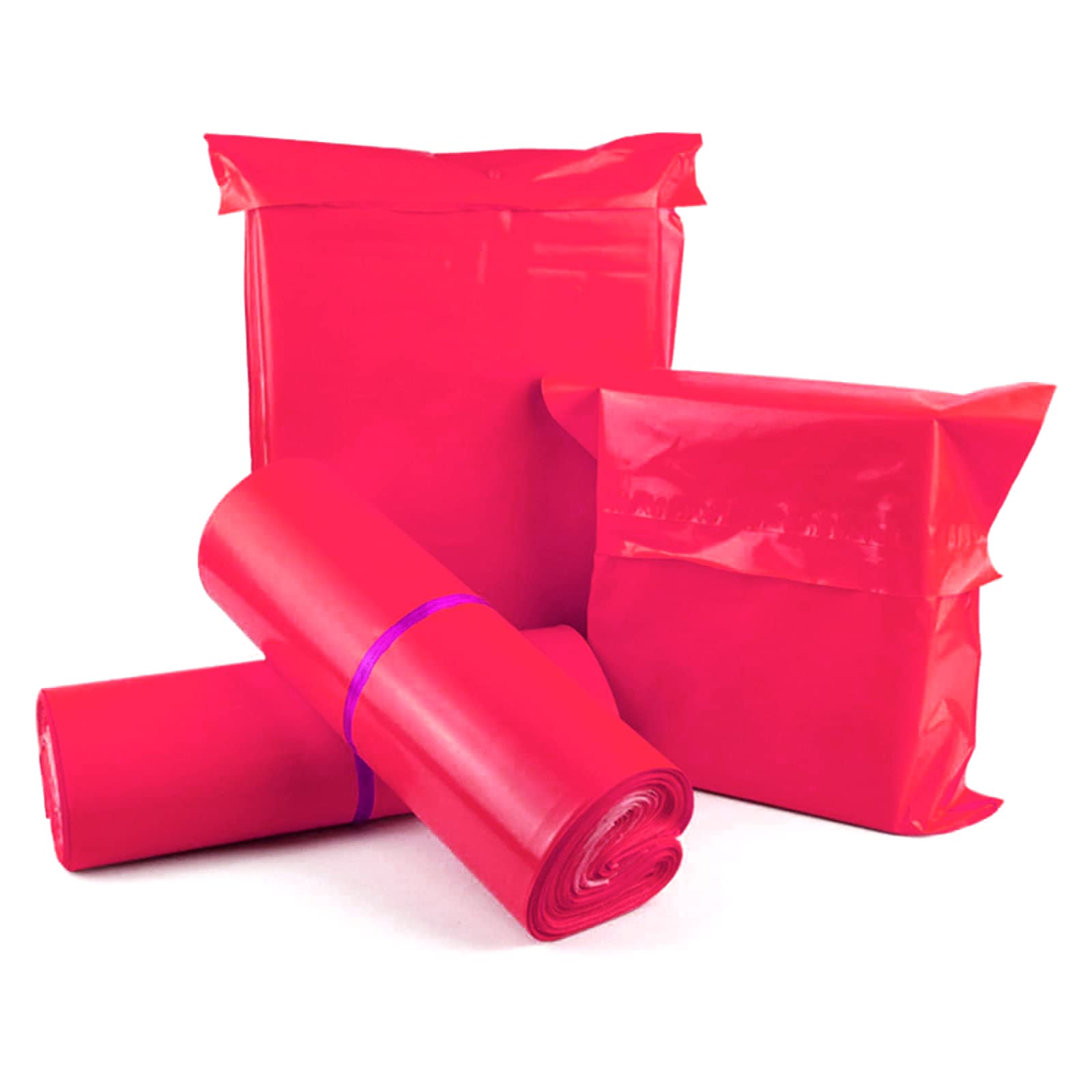 50pcs Hot Pink Mailing Bags,Mixed Sizes Vinted Postage Bags Strong Postal Self Seal Bags Waterproof PE Poly Postal Bags Parcel Delivery Bags for Plastic Envelopes for Posting Clothes Parcel