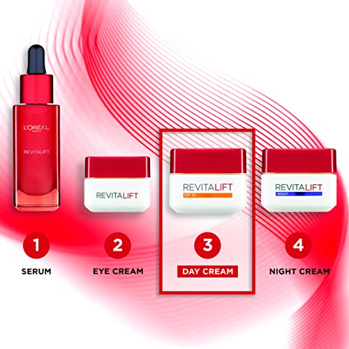 L'Oréal Paris Revitalift Day Cream, Face Moisturiser With SPF 30, Refines & Protects [50ml] & L'Oréal Paris Revitalift Night Cream, Face Moisturiser With Pro Retinol, Anti Wrinkle & Firming [50ml]