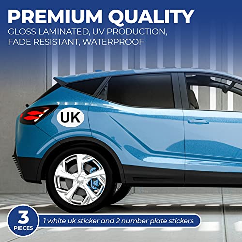 1 or 2 UK Car Stickers for Europe UK Stickers for Car Vinyl GB UK Car Sticker - Regulation Size - Weather Resistant (1)