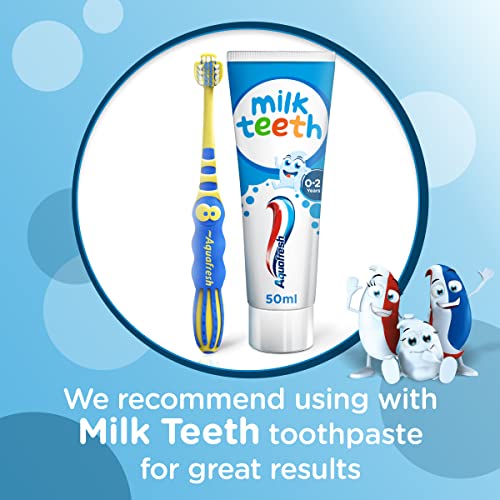 Aquafresh Toothbrush for Kids, Milk Teeth Toothbrush for Children 0-2 Years, Soft Bristles