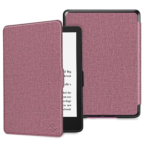 FINTIE Slimshell Case for 6.8 inches Kindle Paperwhite (11th Generation-2021) and Kindle Paperwhite Signature Edition - Premium Lightweight PU Leather Cover with Auto Sleep/Wake, (Plum)