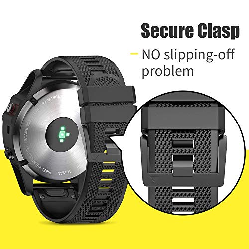 NotoCity for Garmin Fenix 6 pro/Fenix 5/ Fenix 7 Strap, Quickfit 22mm Watch Strap for Fenix 6/Fenix 5 Plus/Fenix 7 Pro, Epix 2, Forerunner 935/945/955/965, Approach S60/S62, Instinct, Quatix 5(Black)