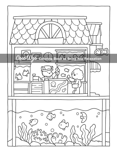 Cozy Spaces: Coloring Book for Adults and Teens Featuring Relaxing Familiar Corners with Cute Animal Characters for Stress Relief