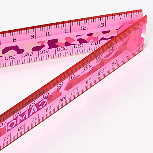 Helix Oxford Camo Folding 30cm Ruler - Pink