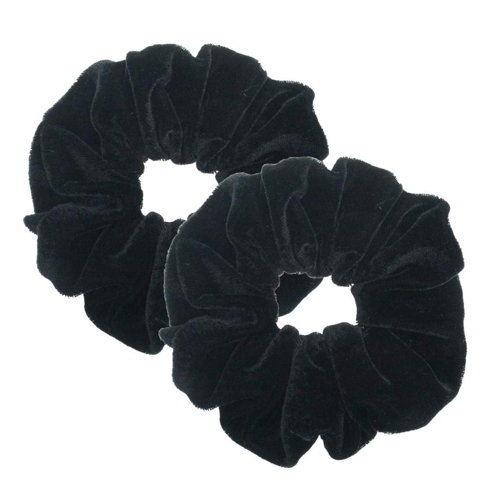 2 Pcs Black Color Large Velvet Scrunchies for Auldt Women Large Elastic Hair Ties Ropes