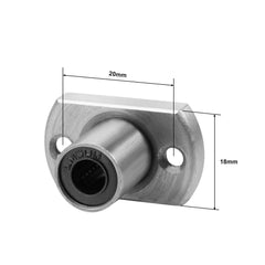 sourcing map LMH6UU Two Side Cut Flange Linear Ball Bearings, 6mm Bore Dia, 12mm OD, 19mm Length