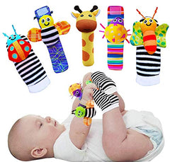 Foot Finders & Wrist Rattles for Infants Developmental Texture Toys for Babies & Infant Toy Socks & Baby Wrist Rattle - Newborn Toys for Baby Girls Boys - Baby Boy Girl Toys 0-3 3-6 6-9 Months