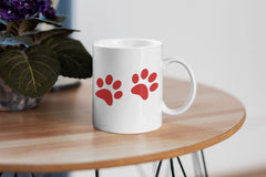 Pack of 6 Cat Dog Animal Paw Cute Stickers - Sticker Pack - Laptop Stickers - Water Bottle Stickers - Wall Decal - Gifts for Cat Lovers - Cat Gifts for Women (Red, 4cm x 4cm)