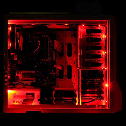 Ubanner LED Light Strip Computer Lighting RED, Magnetic, Molex Connector, 2pcs LED Strip for PC Case Lighting Kits red