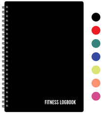 Fitness Logbook - Track 150 Workouts - Thick Paper, Durable Cover - A5 - Undated Workout Journal, Planner Log Book - Track Weight Loss, Muscle Gain, Gym Exercise, Bodybuilding Progress (Black)