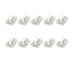 Masterwon 2-Pin L & T Shape Screw-Down Solderless Connectors for 8mm 10mm DC12V 24V Single Colour LED Strip Lights (Pack of 10)