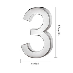 3D Mailbox Numbers 0-9 House Door Self-adhesive Stickers For Apartment Hotel Street Room Address (Silver) (3)