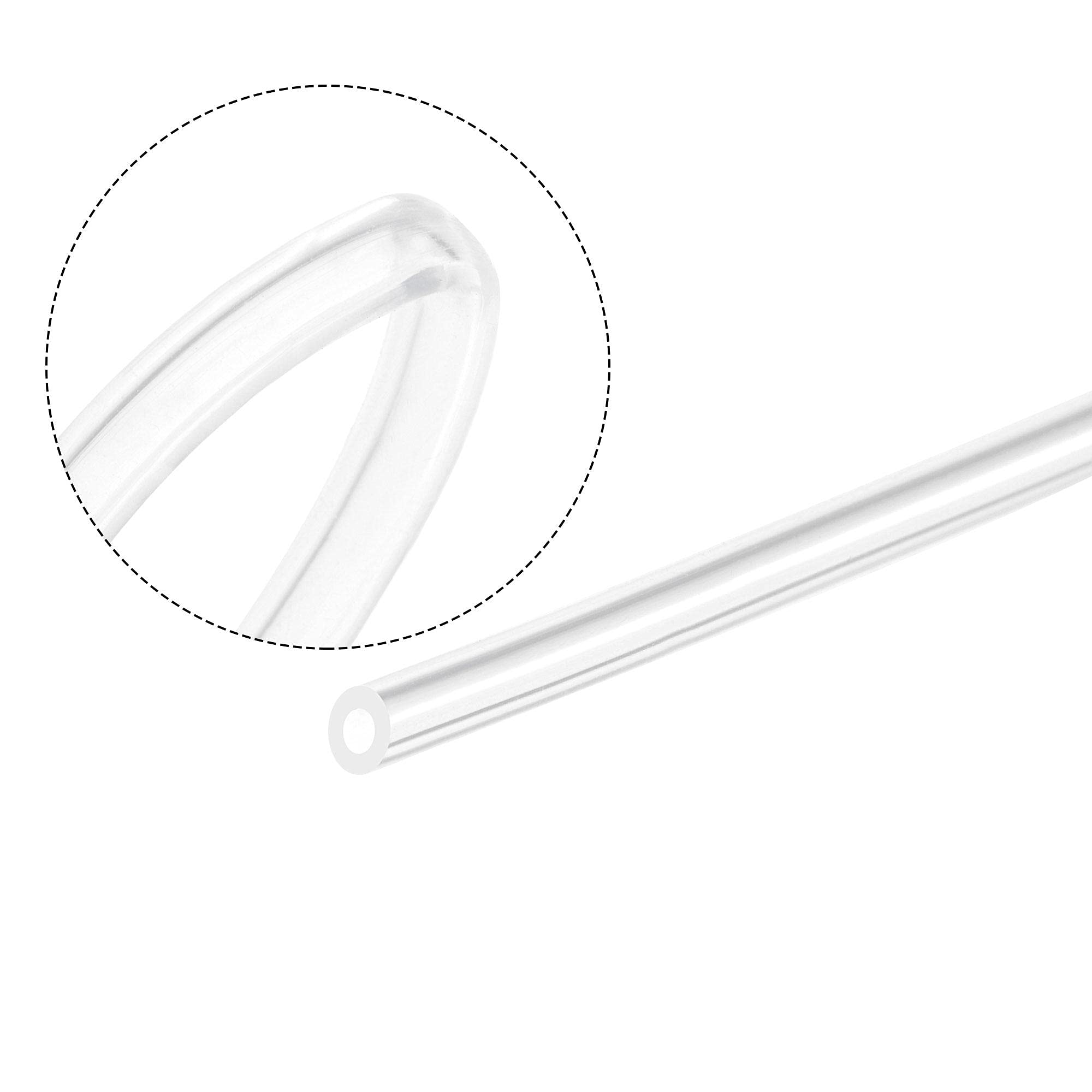 sourcing map Clear Silicone Tubing, 1.6mm ID 3.2mm OD 3.3ft, Flexible Silicone Tube Water Hose for Pump Transfer