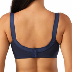 Ayigedu Ladies Plus Size Bra Minimiser Full Coverage Firm Hold Non Padded No Wired 48-C Blue