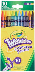 CRAYOLA Twistables Colouring Pencils, Simply Twist for More Colouring Fun - No Need to Sharpen, Ideal for Kids Aged 3and, Assorted Colours, 10 Count