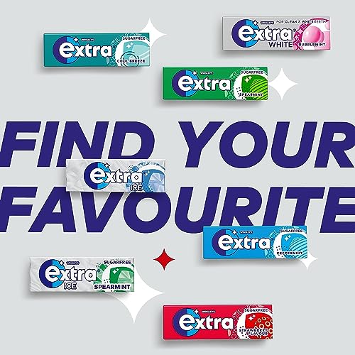 Extra White Sugar-free Chewing Gum Classic Mint Flavour Bright Smile With Xylitol Helps with Oral Hygiene for Healthy Teeth & Gums 30x 10-Packs