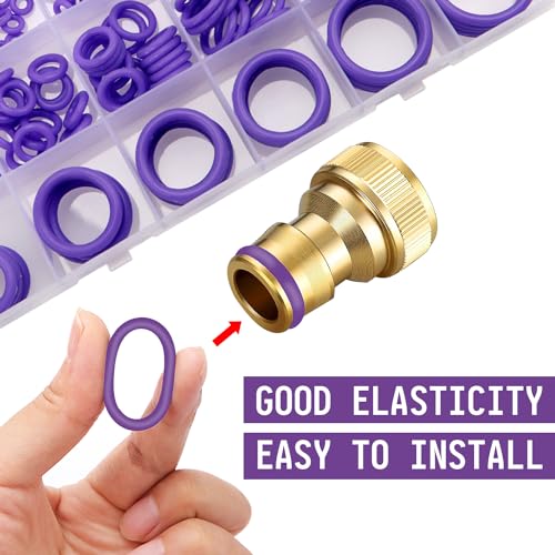 YIXISI 420 PCS 24 Sizes Purple O-Rings Assortment Kit, Silicone Metric O-Rings, for Tap Plumbing Washer Seal & Auto Quick Repair