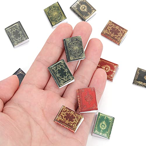 Molain Miniatures Dollhouse Books, Mini Books Dollhouse Accessories 1:12 Miniatures Books Dollhouse Decoration Accessories for Dollhouse Study Room Bedroom Library (12 Pcs A)