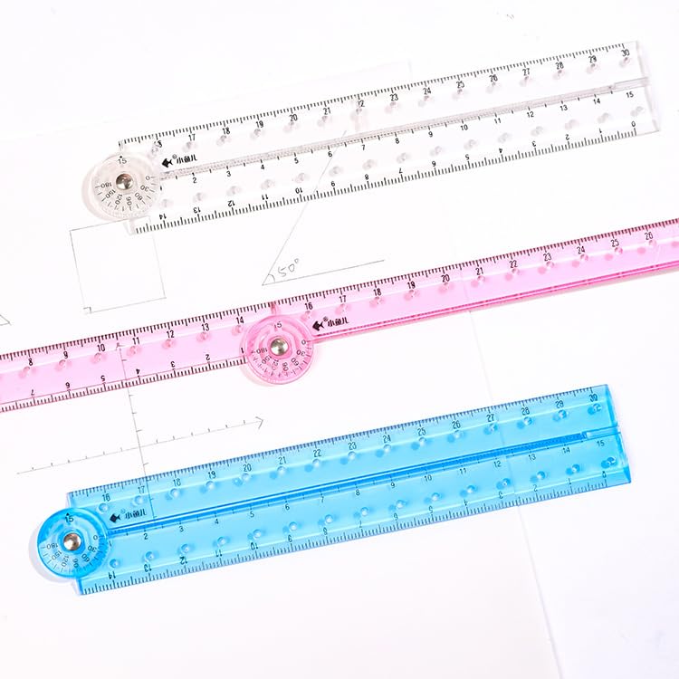 3PCS Folding Ruler 30cm Foldable Ruler Clear Ruler 15cm Transparent Straight Ruler Shatterproof Plastic Ruler Flexible Ruler Geometric Ruler for School Kids Office