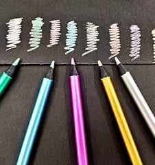 Madeki 12 Metallic Colouring Pencils, Colouring Pencils for Adults,Assorted Colors Wooden Pencil Set for Kids Artists Beginner,Sketching/Adult Colouring Books.