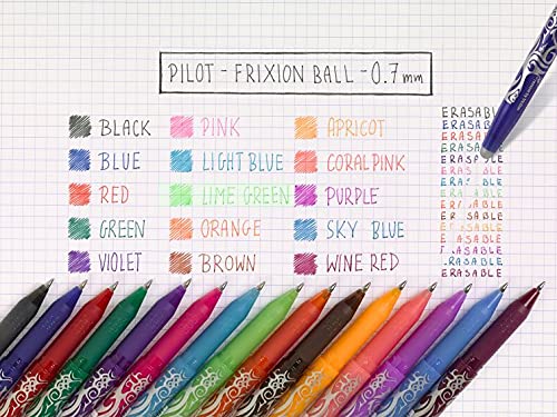 PILOT FriXion Ball, erasable rollerball pen (blue) and 9 refills and Frixion eraser