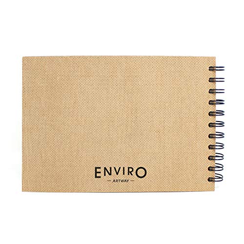 Artway Enviro Spiral Bound A5 Sketchbook - Landscape - 70 Sides (35 Sheets) of 100% Recycled 170gsm Cartridge Paper