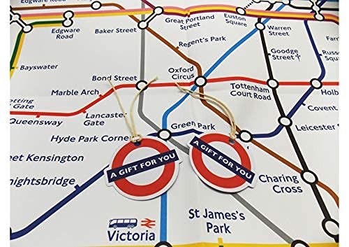 London Underground Tube Map Wrapping Paper and Tags Souvenir Giftwrap