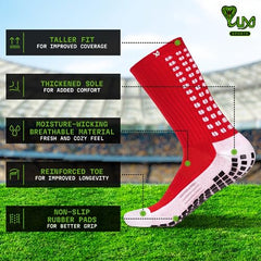 LUX Grip Socks Football - Football Grip Socks Men - Anti-Slip - Anti-Blister Football Socks For Men - Basketball Socks - Hockey - Volleyball - Yoga Socks